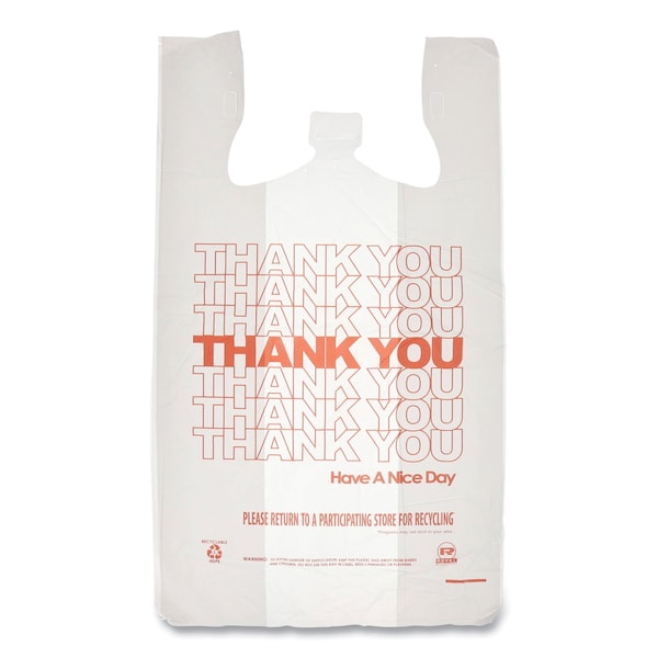 Amercareroyal Thank You Bags, 13in. x 23in. x 23in., Red/White, 1000PK RPTYB6FS - main